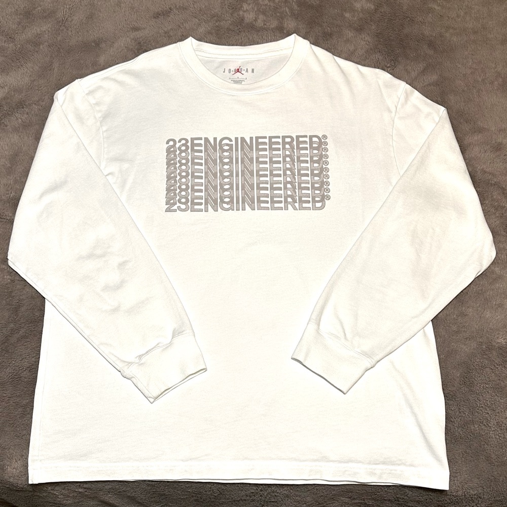 Nike Air Jordan - Men’s Jordan 23 Engineered White Long Sleeve Shirt, Size -L